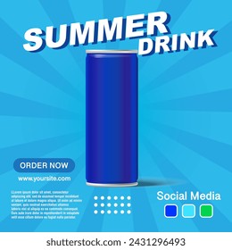 Water can blue color on background for decorate