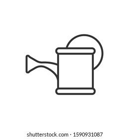 Water can icon in flat style. Irrigation garden vector illustration on white isolated background. Watering business concept.