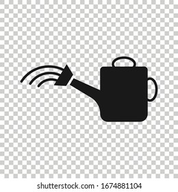 Water can icon in flat style. Irrigation garden vector illustration on white isolated background. Watering business concept.