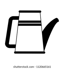 Water can isolated in black and white