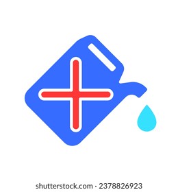 Water canister line icon. Liquid, moisture, thirst, rain, nature, sea, river, lake, current. Vector color icon on a white background for business and advertising.