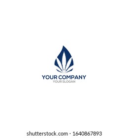 Water Cannabis Logo Design Vector
