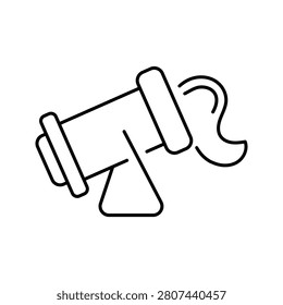 Water cannon icon. Industry and crowd control line symbol. Black and white.