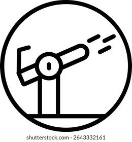 Water Cannon Vector Line Icon Design