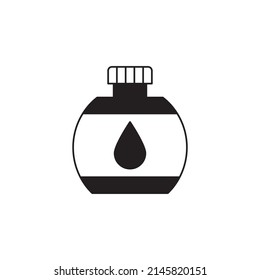 Water canteen icon in black flat glyph, filled style isolated on white background