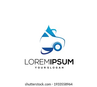 water and car icon logo design template