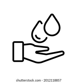 Icono de cuidado de agua, gráficos de vectores de línea
