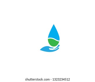 Water care logo design template element -Vector

