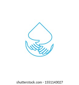 Water care logo design vector template