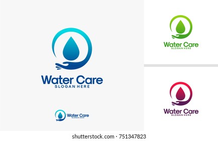 Water Care logo designs vector illustration, Plumbing logo designs