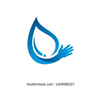 Water Care Logo Template, Icon, Symbol - Vector