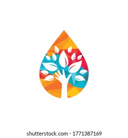 Water care vector logo design. Nature logo design template.