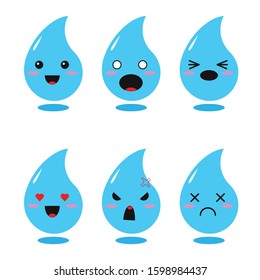 Water Cartoon Cute Expression Stock Vector (Royalty Free) 1598984437 ...