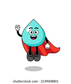water cartoon with flying superhero , character design
