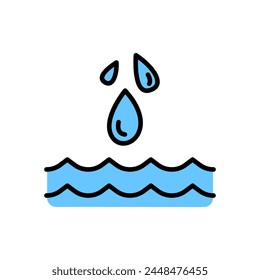 water cartoon icon, isolated background