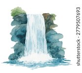 Water cascading down large rocks