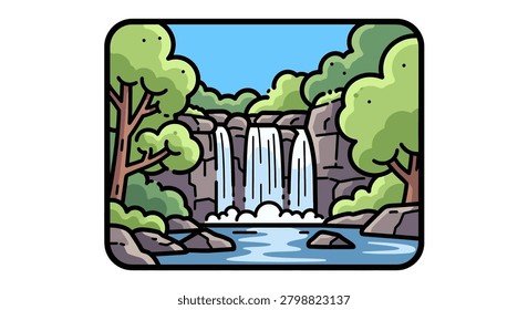 Water cascading down large rocks