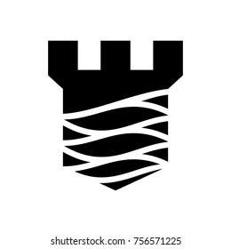 water castle vector logo