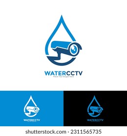 Water CCTV Logo, Vektordesign. Eignet sich für Business, Technologie, Sicherheit
