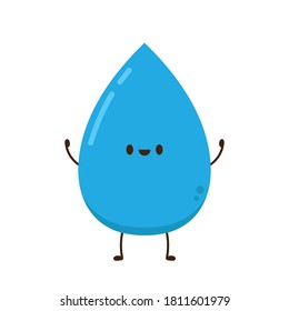 Water character design. Water drop vector.