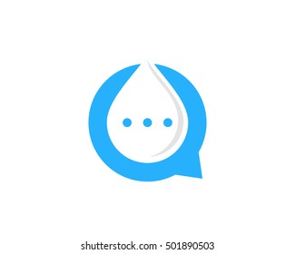 Water Chat Logo Design Template