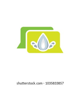Water Chat Logo Icon Design