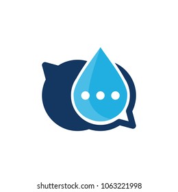 Water Chat Logo Icon Design