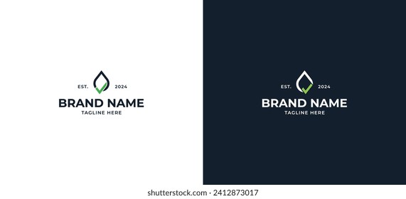 Símbolo de icono de diseño de símbolo de concepto de marca de caída de verificación de agua Elemento de diseño. Marque con Logotipo Droplet. Plantilla de ilustración de vector