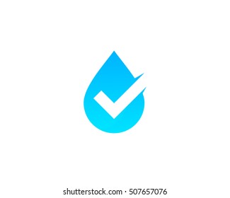 Water Check Logo Design Template Element