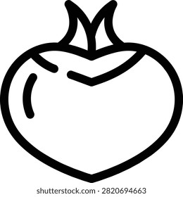 Water chestnut icon vector black line art illustration on white background
