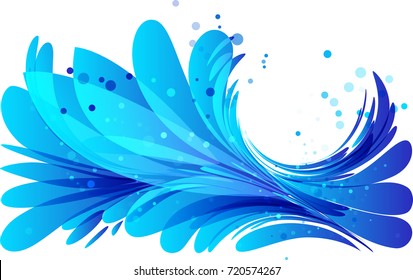 Water circle frame on white background
