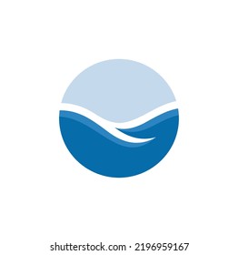 Icono de Agua y Círculo. Diseño de logotipo. Ilustración vectorial.