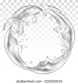 Water circle isolated on transparent background. Vector illustration.