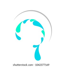 water circle logo or sign for environment factory or industry