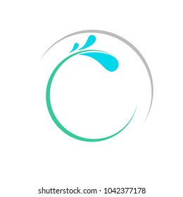 water circle logo or sign for environment factory or industry