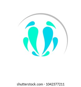 water circle logo or sign for environment factory or industry