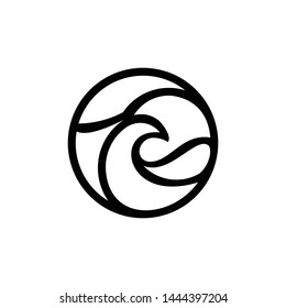 water with a circle logo template