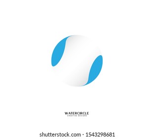 Water circle logo template. Water yin yang vector, circle tech illustration