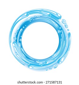 Water Circle Splash Twirl Vector Illustration 