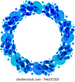 Water circle splash twirl, vector illustration on white background