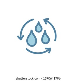 water circulation doodle icon, vector illustration