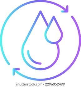 Water circulation Eco friendly icon with blue duotone style. circulation, environment, flow, recycle, nature, cycle, water cycle. Vector illustration