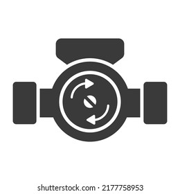 Water circulation pump glyph icon isolated on white background.Vector illustration.