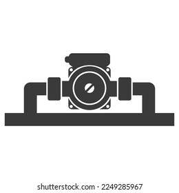 Water circulation pump glyph icon isolated on white background.Vector illustration.
