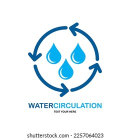 Diseño del logo del vector de circulación de agua. Adecuado para negocios, ecología, naturaleza, símbolo de flecha