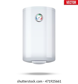 Water classic heater Boiler. Home appliances for comfort. Editable Vector Illustration isolated on white background.