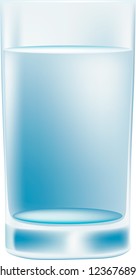 Water with clean drinking glass;  Vector illustration on White
