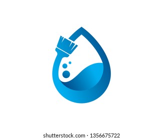 Water Clean Logo Template, Icon, Symbol - Vector