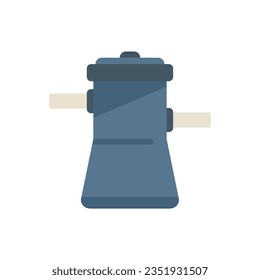 Vector plano de icono de piscina limpiador de agua. Servicio de red. Cuidado de filtro aislado