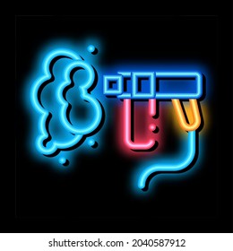 water cleaning pump neon light sign vector. Glowing bright icon water cleaning pump sign. transparent symbol illustration